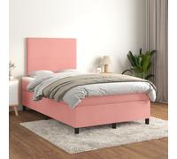 vidaXL Giroletto a Molle con Materasso Rosa 120x200 cm in Velluto