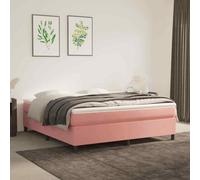 vidaXL Giroletto a Molle con Materasso Rosa 160x200 cm in Velluto