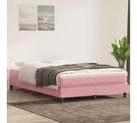 vidaXL Giroletto a Molle con Materasso Rosa 160x220 cm in Velluto