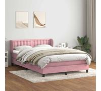 vidaXL Giroletto a Molle con Materasso Rosa 160x220 cm in Velluto
