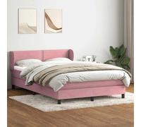 vidaXL Giroletto a Molle con Materasso Rosa 160x220 cm in Velluto