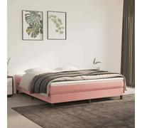 vidaXL Giroletto a Molle con Materasso Rosa 180x200 cm in Velluto