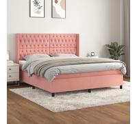 vidaXL Giroletto con materasso a molle 180x200 cm velluto rosa