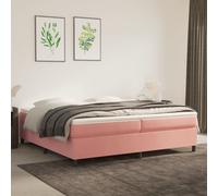 VIDAXL - Giroletto A Molle Con Materasso Rosa 200x200 Cm In Velluto