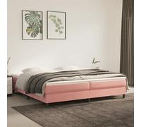 VIDAXL - Giroletto A Molle Con Materasso Rosa 200x200 Cm In Velluto - SPEDIZIONE GRATUITA