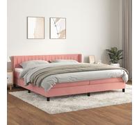 vidaXL Giroletto a Molle con Materasso Rosa 200x200 cm in Velluto