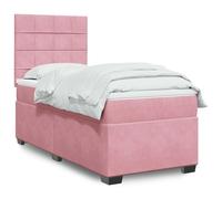 vidaXL Giroletto a Molle con Materasso Rosa 80x200 cm in Velluto