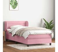 vidaXL Giroletto a Molle con Materasso Rosa 80x220 cm Velluto