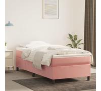 VIDAXL - Giroletto A Molle Con Materasso Rosa 90x200 Cm In Velluto - SPEDIZIONE GRATUITA