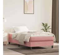 vidaXL Giroletto a Molle con Materasso Rosa 90x200 cm in Velluto