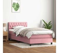 vidaXL Giroletto a Molle con Materasso Rosa 90x210 cm Velluto
