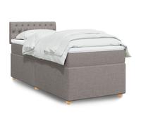 vidaXL Giroletto a Molle con Materasso Tortora 100x200 cm in Tessuto