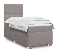 vidaXL Giroletto a Molle con Materasso Tortora 100x200 cm in Tessuto