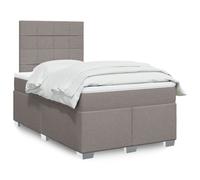 vidaXL Giroletto a Molle con Materasso Tortora 120x190 cm in Tessuto