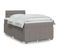 vidaXL Giroletto a Molle con Materasso Tortora 120x190 cm in Tessuto