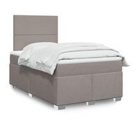 vidaXL Giroletto a Molle con Materasso Tortora 120x190 cm in Tessuto