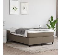 vidaXL Giroletto a Molle con Materasso Tortora 120x200 cm in Tessuto