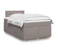 vidaXL Giroletto a Molle con Materasso Tortora 120x200 cm in Tessuto