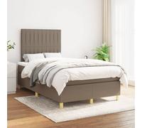 vidaXL Giroletto a Molle con Materasso Tortora 120x200 cm in Tessuto