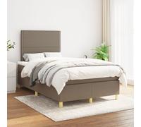 vidaXL Giroletto a Molle con Materasso Tortora 120x200 cm in Tessuto