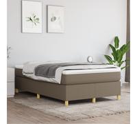 vidaXL Giroletto a Molle con Materasso Tortora 120x200 cm in Tessuto