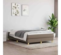 vidaXL Giroletto a Molle con Materasso Tortora 140x200 cm in Tessuto