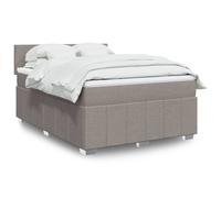 vidaXL Giroletto a Molle con Materasso Tortora 140x200 cm in Tessuto