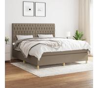 vidaXL Giroletto a Molle con Materasso Tortora 180x200 cm in Tessuto