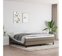 vidaXL Giroletto a Molle con Materasso Tortora 180x200 cm in Tessuto