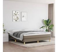vidaXL Giroletto a Molle con Materasso Tortora 180x200 cm in Tessuto