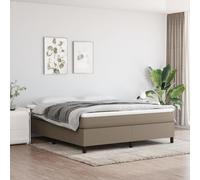 vidaXL Giroletto a Molle con Materasso Tortora 180x200 cm in Tessuto