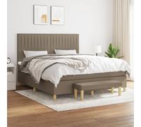vidaXL Giroletto a Molle con Materasso Tortora 180x200 cm in Tessuto