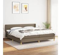 vidaXL Giroletto a Molle con Materasso Tortora 200x200 cm in Tessuto