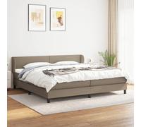 vidaXL Giroletto a Molle con Materasso Tortora 200x200 cm in Tessuto