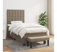 vidaXL Giroletto a Molle con Materasso Tortora 80x200 cm inTessuto