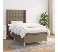 vidaXL Giroletto a Molle con Materasso Tortora 90x190 cm in Tessuto