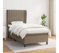 VidaXL Giroletto a Molle con Materasso Tortora 90x190 cm in Tessuto