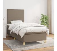 vidaXL Giroletto a Molle con Materasso Tortora 90x190 cm in Tessuto