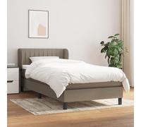 vidaXL Giroletto a Molle con Materasso Tortora 90x190 cm in Tessuto