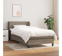 vidaXL Giroletto a Molle con Materasso Tortora 90x200 cm inTessuto