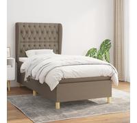 vidaXL Giroletto a Molle con Materasso Tortora 90x200 cm inTessuto