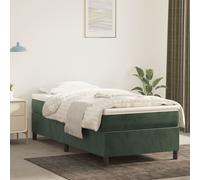 vidaXL Giroletto a Molle con Materasso Verde Scuro 100x200 cm Velluto