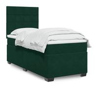 vidaXL Giroletto a Molle con Materasso Verde Scuro 100x200 cm Velluto