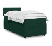 vidaXL Giroletto a Molle con Materasso Verde Scuro 100x200 cm Velluto