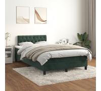 vidaXL Giroletto a Molle con Materasso Verde Scuro 120x200 cm Velluto