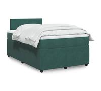 vidaXL Giroletto a Molle con Materasso Verde Scuro 120x200 cm Velluto