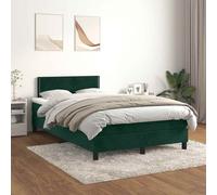 vidaXL Giroletto a Molle con Materasso Verde Scuro 120x200 cm Velluto