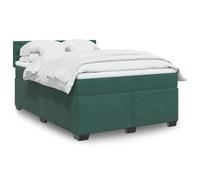 vidaXL Giroletto a Molle con Materasso Verde Scuro 140x200 cm Velluto