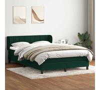 vidaXL Giroletto a Molle con Materasso Verde Scuro 160x220 cm Velluto
