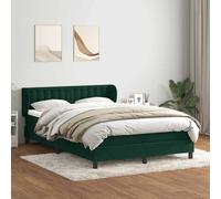 vidaXL Giroletto a Molle con Materasso Verde Scuro 160x220 cm Velluto